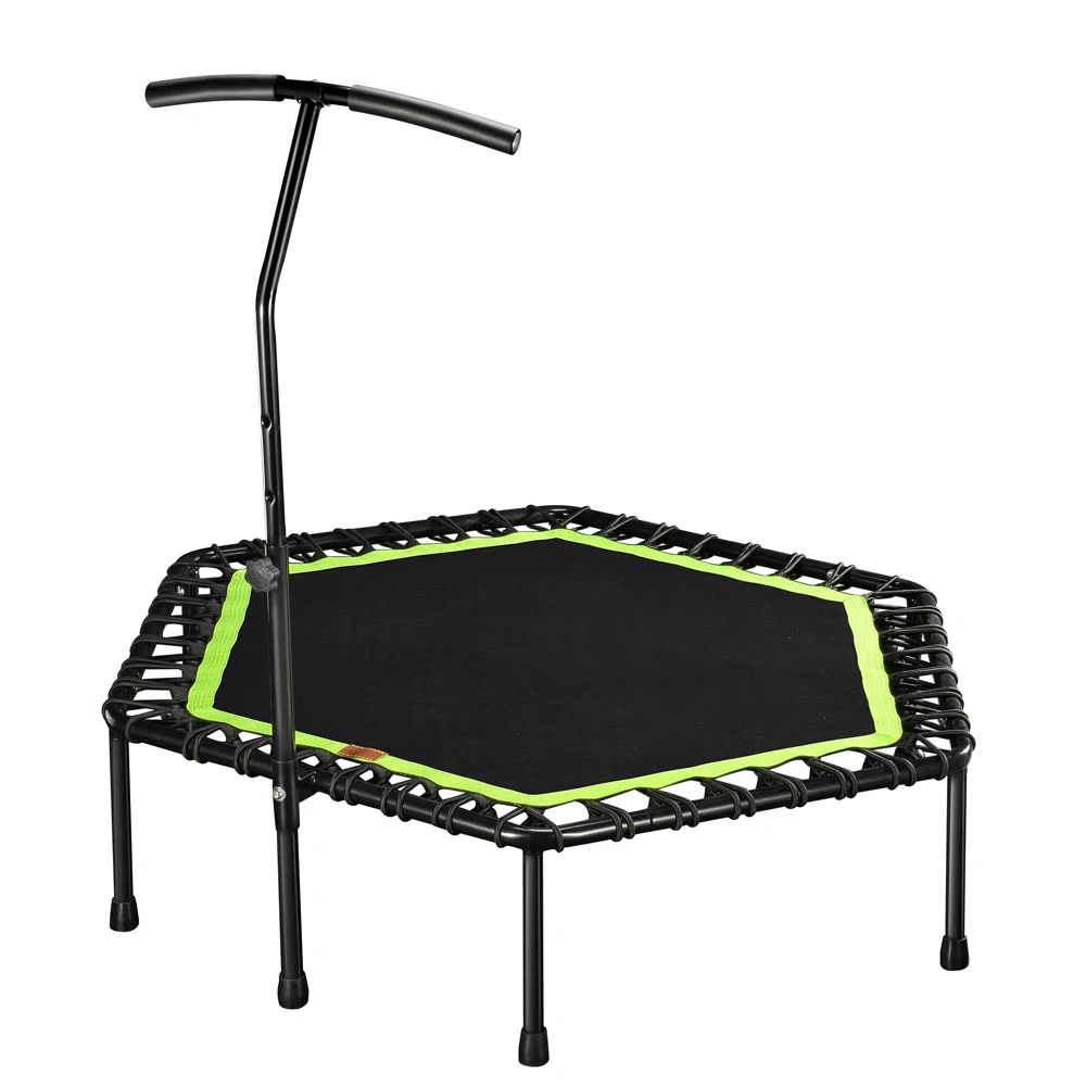 48(inch) Adult fitness trampoline Hexagonal elastic rope with armrest ultra-quiet bouncing bed Fitness assistant | Спорт и