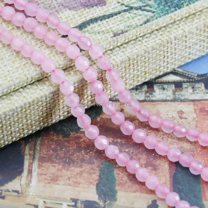 Модные круглые бусины из розового халцедона 4 мм аксессуары для рукоделия