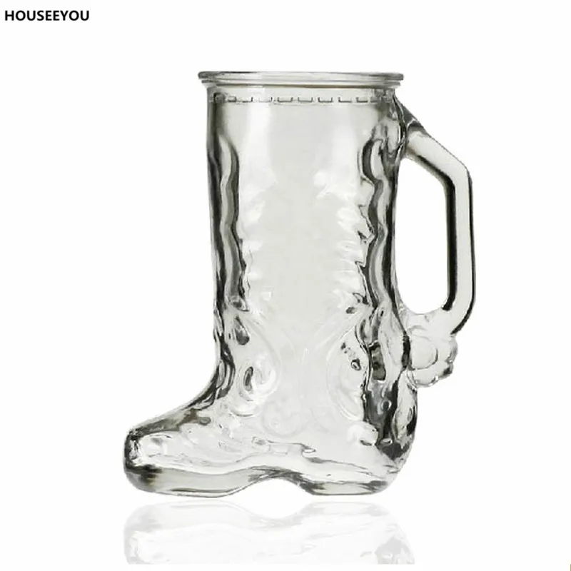 Прозрачная оригинальная кружка для воды со стеклом в форме ботинка прозрачная