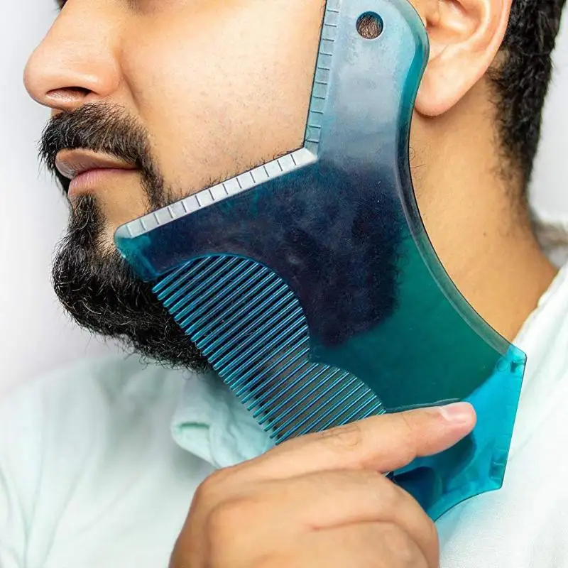 

Men Beard Shaping Styling Template Comb Transparent Men's Beards Combs Beauty Tool for Hair Beard Trim Templates