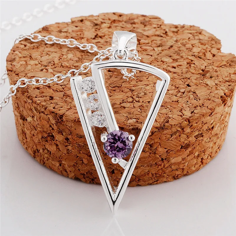 New Beautiful Necklaces Women Triangle Design &amp Pendants Silver Plated Fashion Jewelry Gift | Украшения и аксессуары