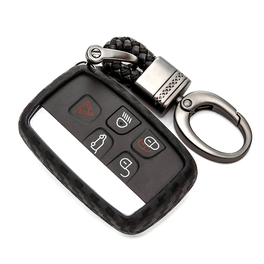 Паттерн углеродного волокна силиконовый чехол для ключей от машины крышка Land Rover