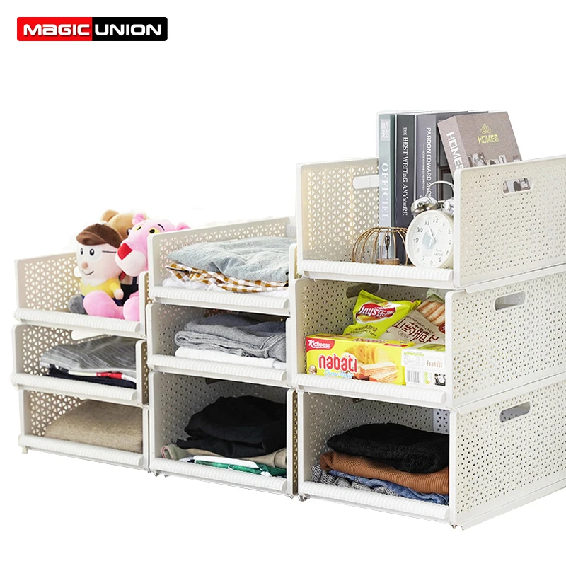 Многослойный ящик для хранения одежды Magic Union полка корзина пластиковая вешалка