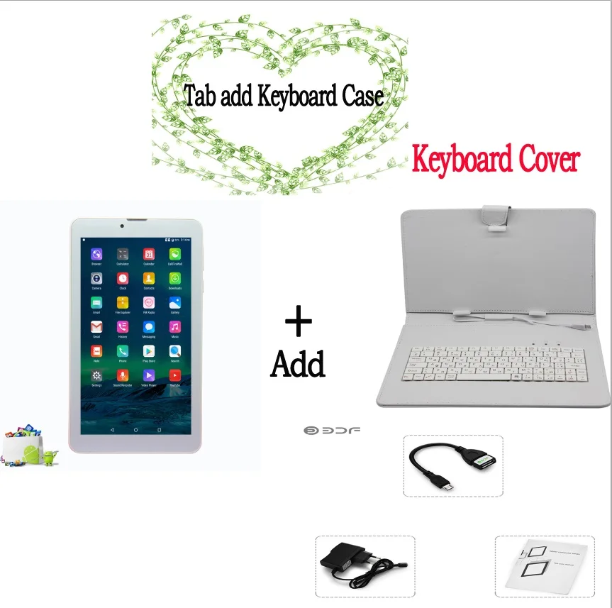 Add Keyboard 7 дюймов Android 6,0 оригинальные новые Планшеты на Android ПК двухъядерный ЖК Bluetooth 3g телефонный звонок 8 Гб планшет мини-коврик две sim-карты телефон - Комплект: Add Keyboard
