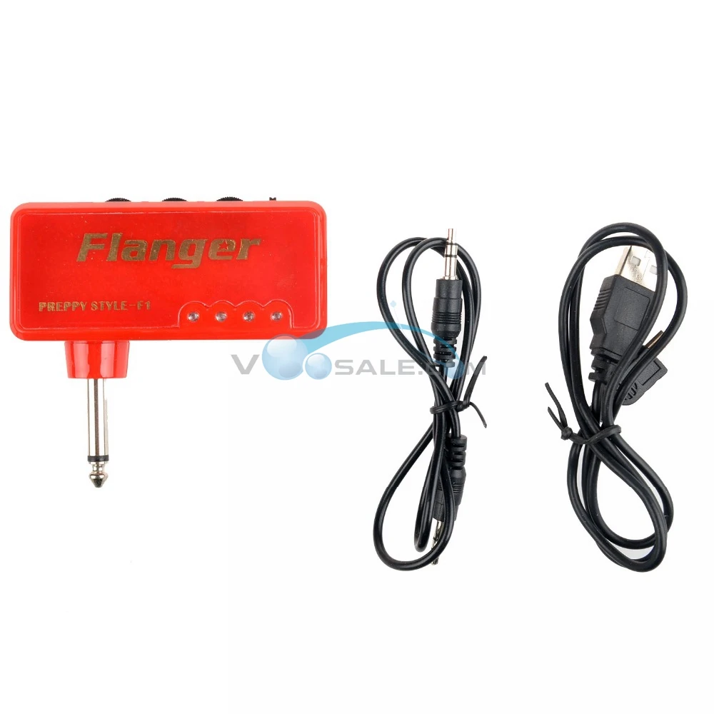 Flanger F1 мини гитарный эффект наушники выход Металл искажения портативный усилитель симулятор эффект зарядный кабель аксессуары для гитары