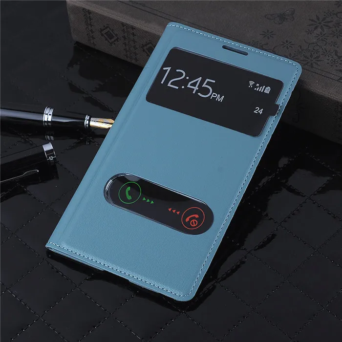 Кожаные откидные чехлы Smart View Show задняя крышка корпус аккумулятора для Samsung Galaxy Note