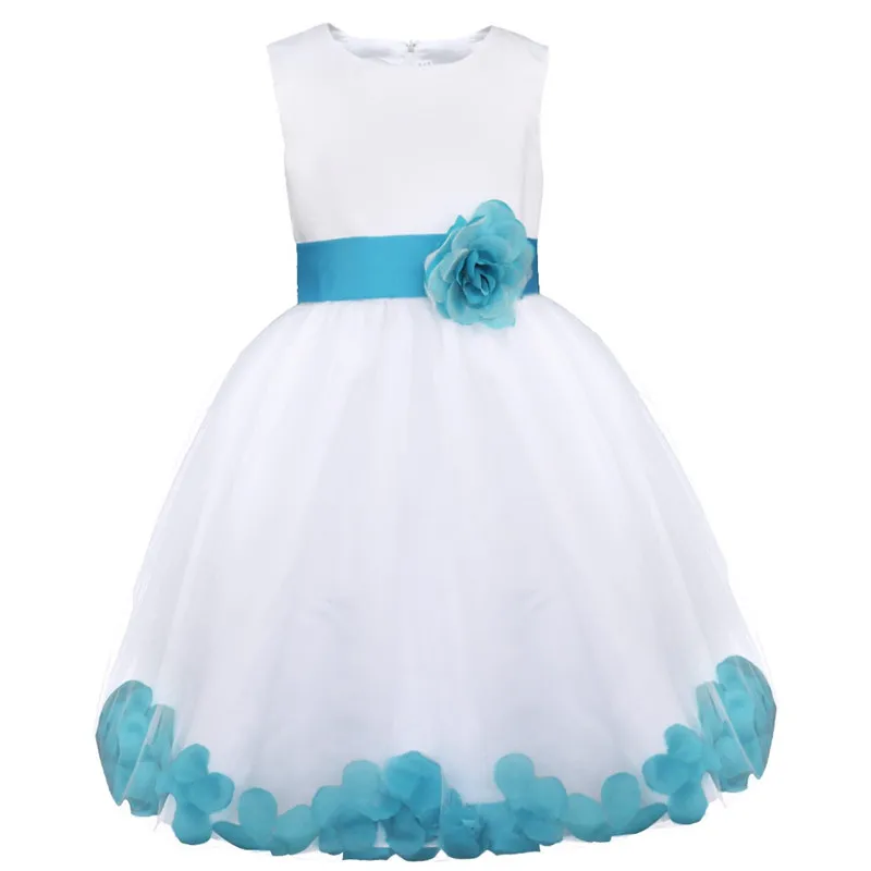 Light Blue Iiniim/детское летнее платье для девочек; свадебное платье для подростков; платье для дня рождения; костюм для малышей; летнее праздничное платье - Цвет: Light Blue