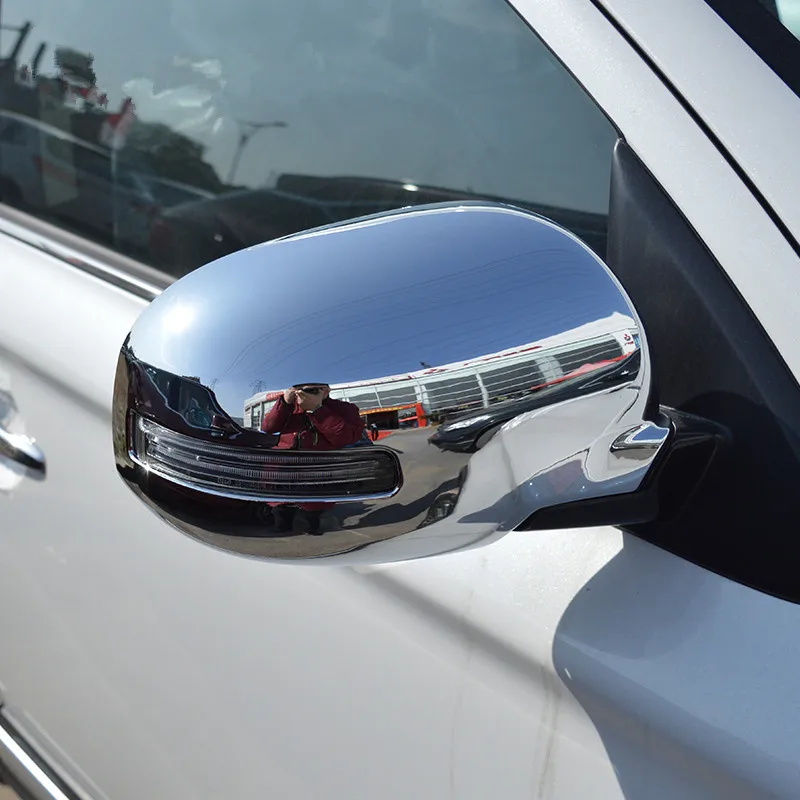 

Car Top ABS Chrome Side Door Mirror Covers Rear View Mirror Trim Frames with Turn Light for Mitsubishi Outlander 2016 2017 2018