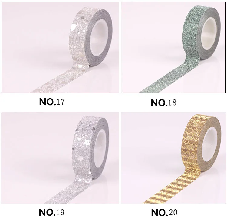 1 рулон цветная Блестящая Бумага васи лента японская декоративная металлическая