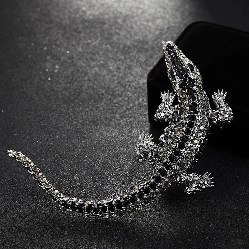 Блестящие Брендовые с аппликацией в виде животного броши Букет Kawaii крокодил