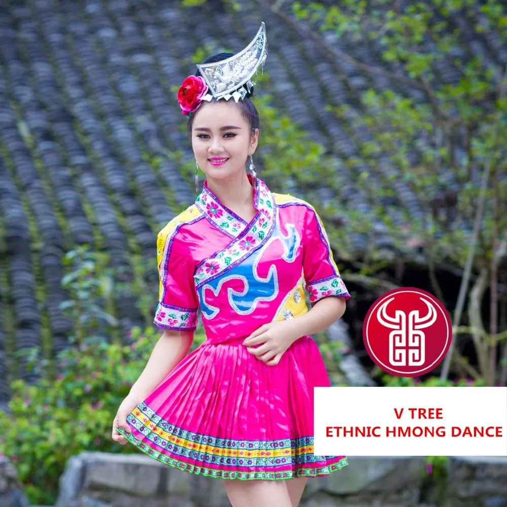 Женская одежда hmong с вышивкой костюм для выступлений на сцене китайская ярко