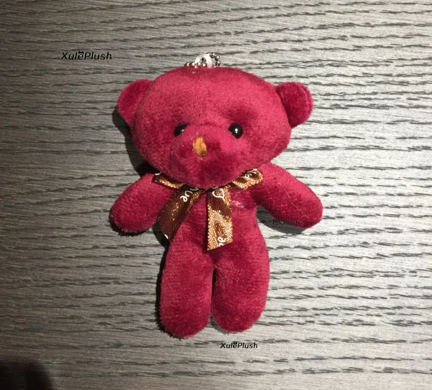 color Новогодний подарок «Медведь» 10 см плюшевая мягкая игрушка кукла, в 10 цветах-красочные медведи Подарочная игрушка кукла; игрушки на цепочке для ключей - Цвет: color
