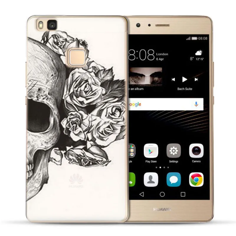 MLCRIYG Soft Phone Case For Huawei P9 Lite/P8 Lite/P10Lite TPU Colorful Marbling Flower Skull Painted Silicone Fundas C073 |