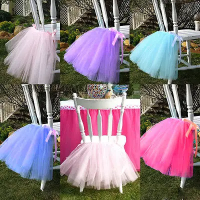 Платье пачка Тюлевая &quotюбка&quot на стол Baby Shower Свадебные украшения для стульчик