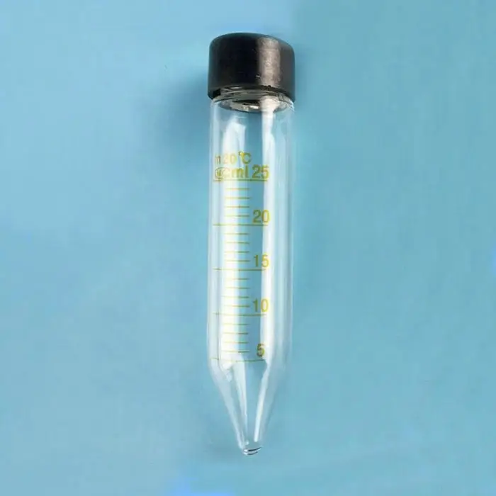 

10pcs 25ml glass centrifugal test tube with graduation V-sharp bottom