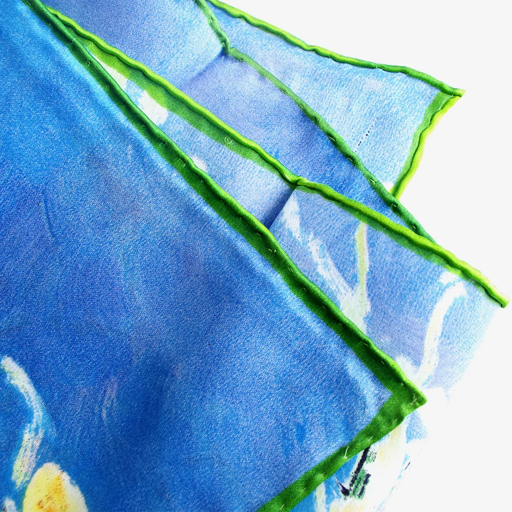 Women's 100% Luxury Charmeuse Satin Silk Scarf of Famous Oil Paintings Van Gogh's Painted Scarfs Almond Blossom | Аксессуары для