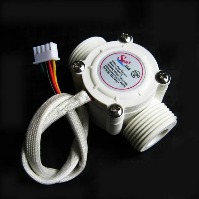 

Flow Meter Ssensor Water Fuel Flowmeter Counter Indicator with Temperature Probe Swimming Pool 1-30L/Min G3/4 DN20