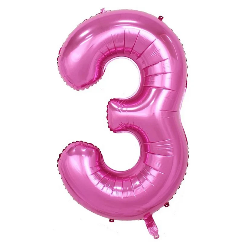 40-дюймовый розовый и голубой номер шарики для день рождения шар золотой