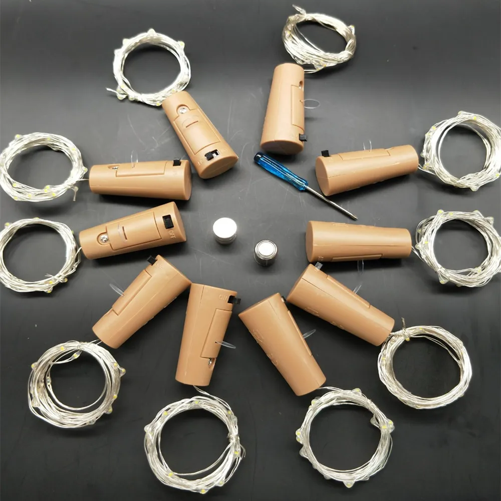 10 шт. светодиодная бутылка нить с пробкой огни винная Фея мини медным проводом