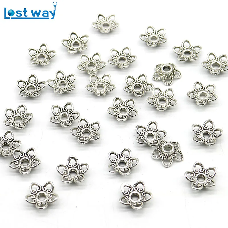 100 шт./лот оптовая продажа металлических бусин колпачки 10 мм тибетские