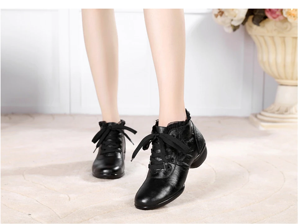 Movefun/весенне осенняя танцевальная обувь Женские ботинки в стиле джаз Новое