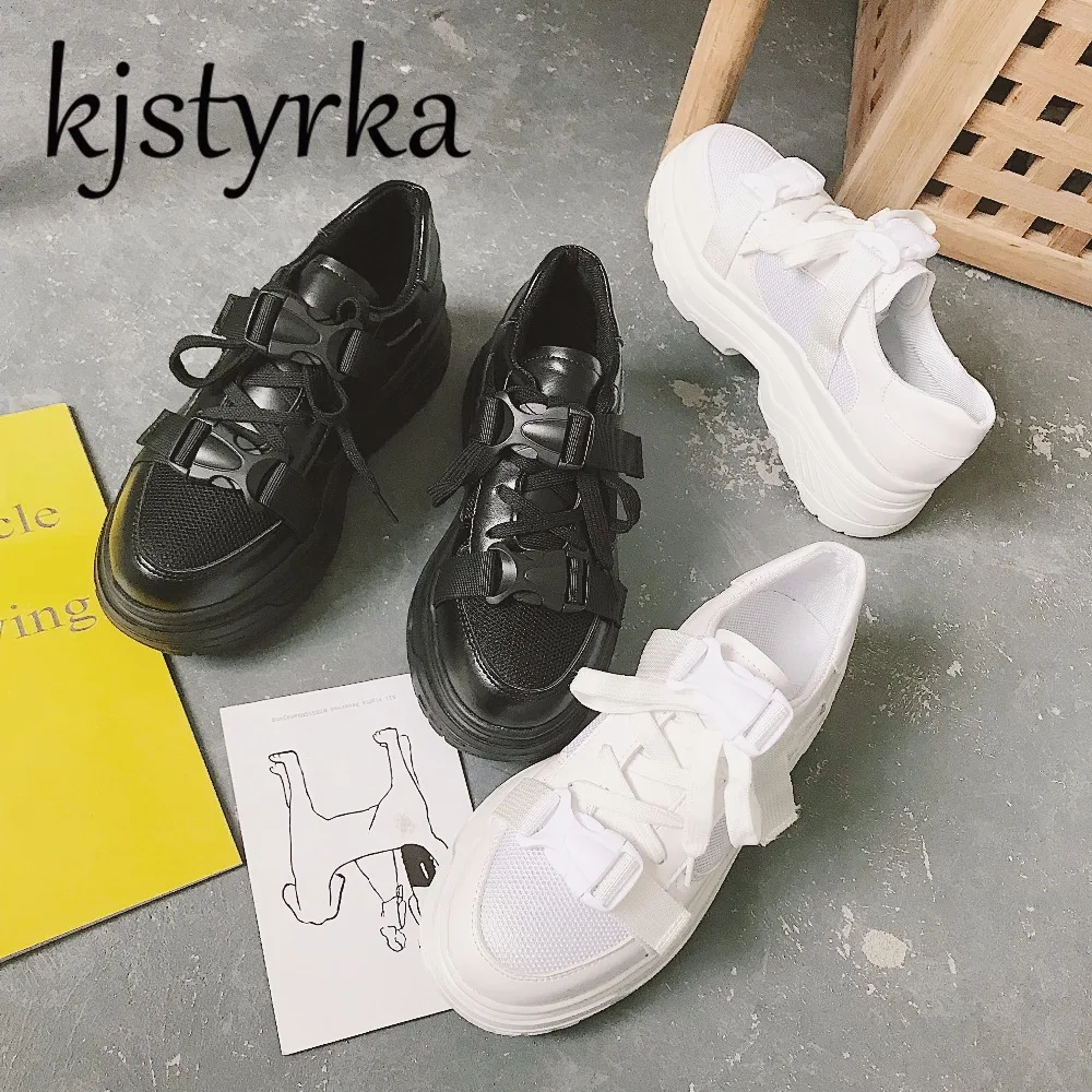Kjstyrka/2018 сезон весна лето Новинка стильные дышащие удобные женские кроссовки из