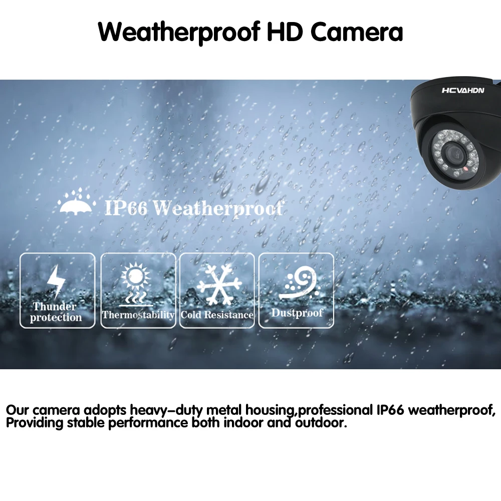 HCVAHDN Plug and Play 5.0MP HD 4CH POE NVR 24 ИК День Ночь Крытый Открытый водонепроницаемый