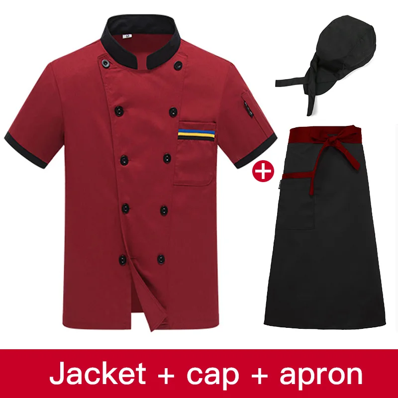 Новая летняя униформа шеф-повара с коротким рукавом одежда для приготовления