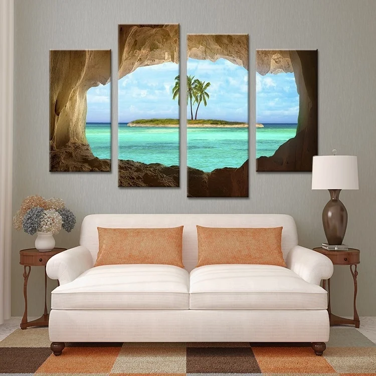 4 шт. без рамки очаровательный морской пейзаж Современная Настенная живопись