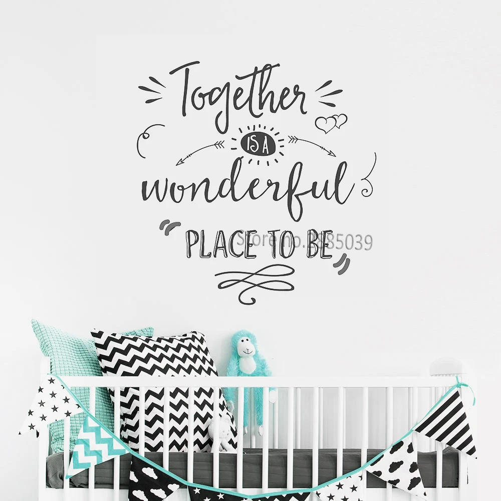 

Together is a Wonderful Place Quotes Wall Stickers For Living Room Home Decor Handmade Vinyl Decal Bedroom Wall Decoration LC889