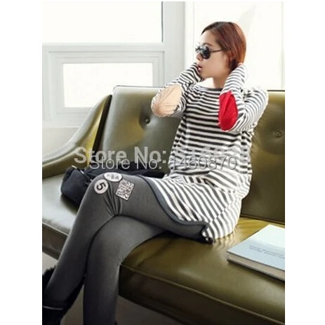 Топ для беременных Леггинсы костюмы футболка с длинным рукавом Одежда осень