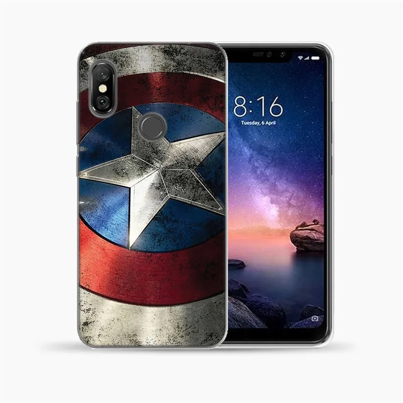 1 Для Xiaomi mi A1 A2 8 Lite 9 Pocophone F1 5X 6X крышка Капитан Америка, Железный человек, мягкий TPU чехол для Red mi 5 5A 6 Note 4 4X5 6 7 Pro - Цвет: 1