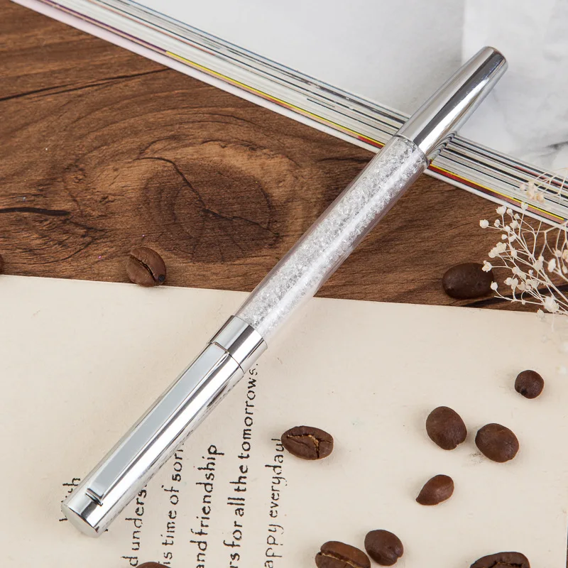 

2017 New Crystal Signature Pen Diamond Gold Silver Office Gift 3pcs Ball Point Pen