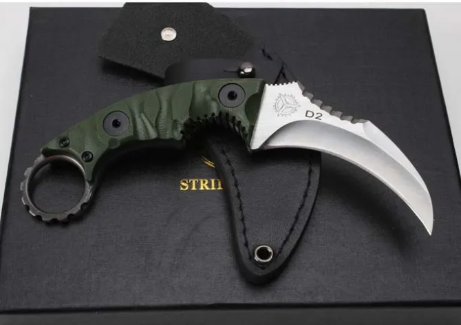 Strider спасательный нож Karambit D2 лезвие G10 Ручка для охоты на открытом воздухе ножи