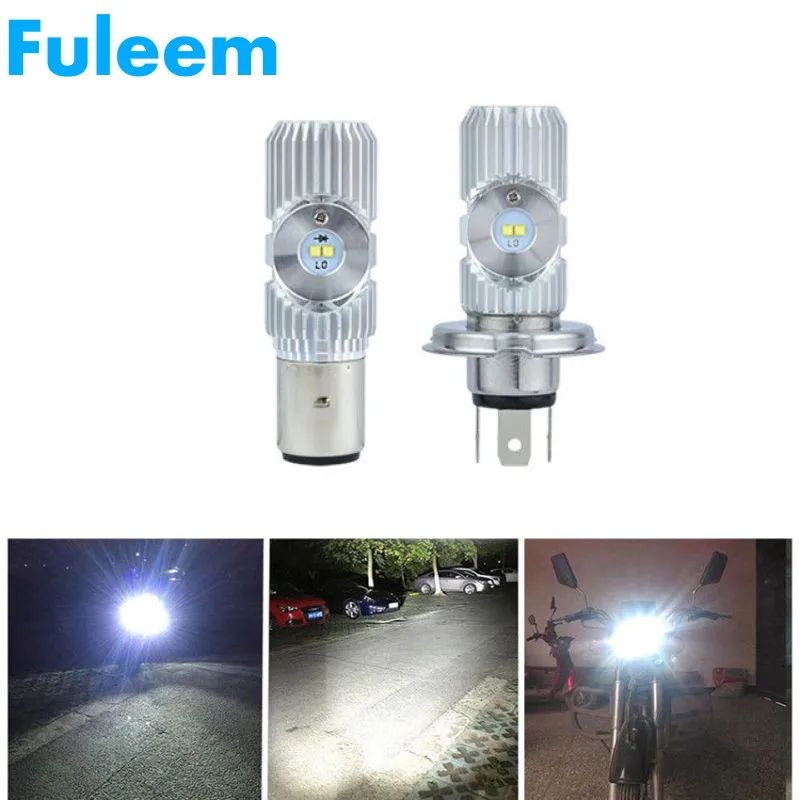 Фары для мотоцикла Fuleem H4 HS1 BA20D 20 Вт 6000 лм K 4 светодиода скутера мопеда фары
