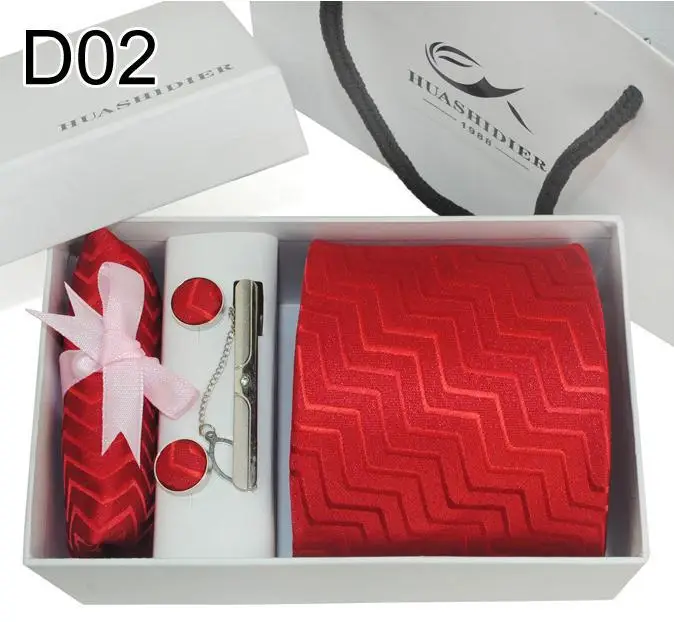 Подарочная коробка 100% шелковые галстуки мужские Галстук в клетку полосатый