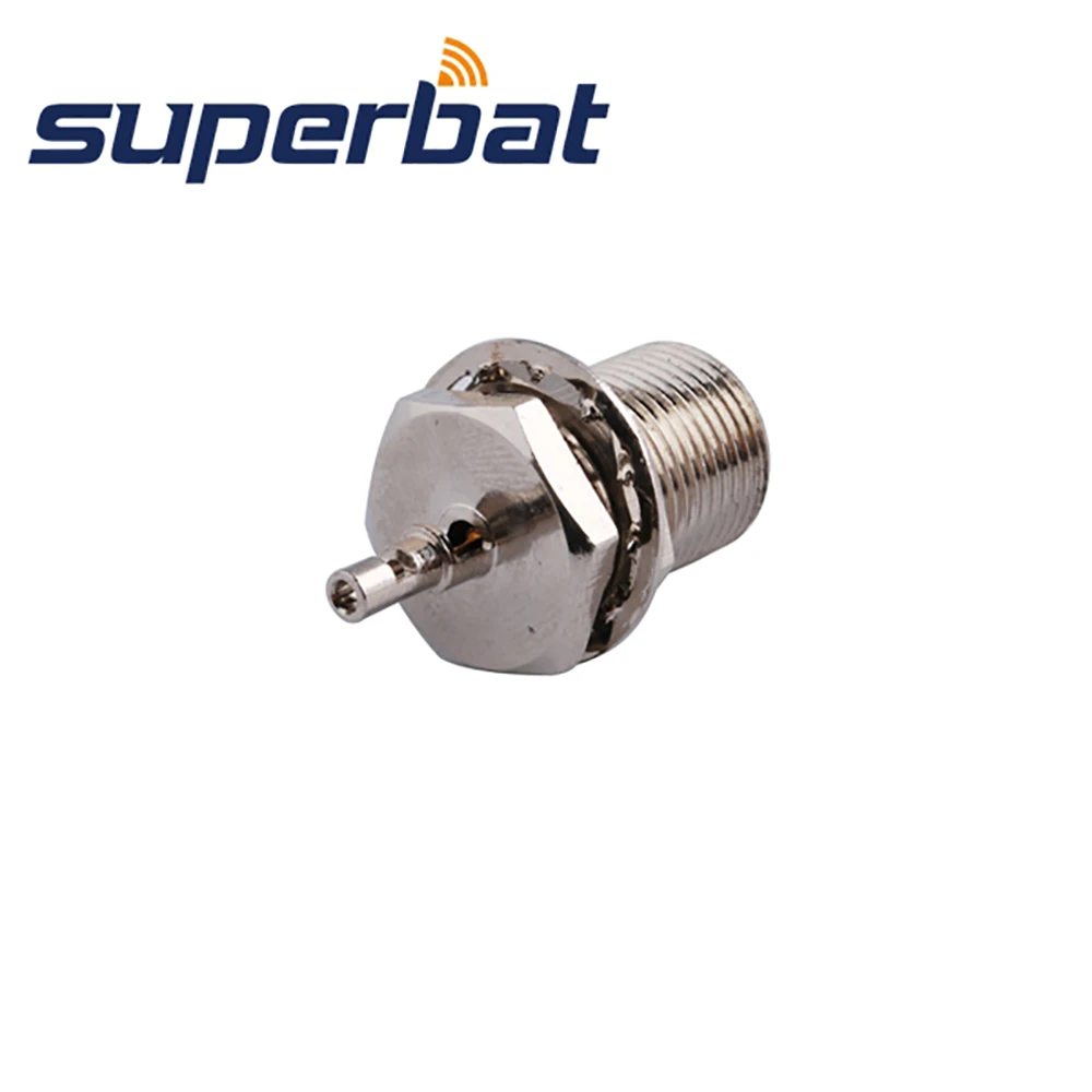 Superbat FME Male Bulkhead With Nut 50 Ohm RF Coaxial Connectors for Cable 1.13mm,1.37mm Cable mount