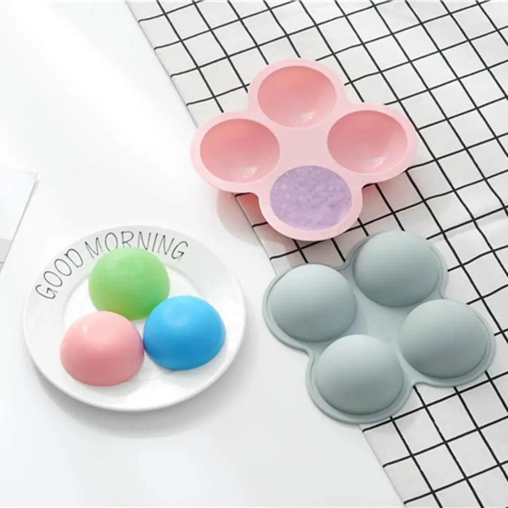 Аксессуары для выпечки форма ледяных кубиков 4 ячейки полукруглая силиконовая