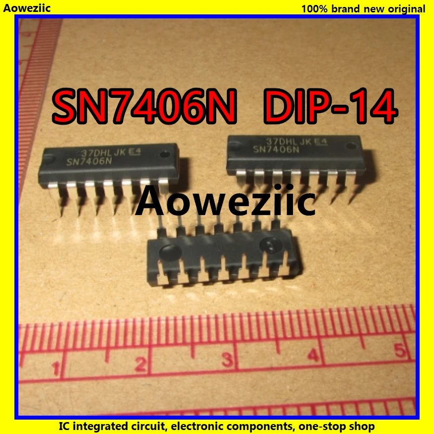

5Pcs/Lot SN7406N 7406 DIP-14 HEX INVERTER BUFFERS/DRIVERS WITH OPEN-COLLECTOR HIGH-VOLTAGE OUTPUTS IC New Original Product