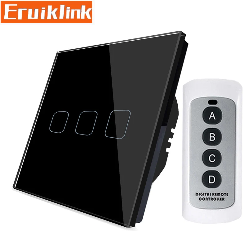 Eruiklink стандарт ЕС/Великобритании 3 банды 1 способ RF433 Настенные переключатели