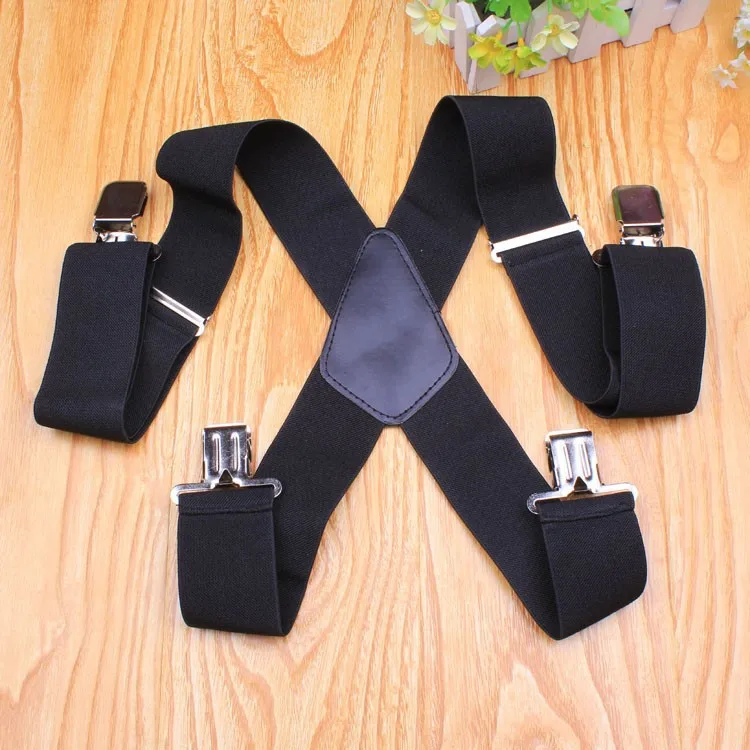 Мужские широкие регулируемые подтяжки черные белые красные однотонные цветные 50