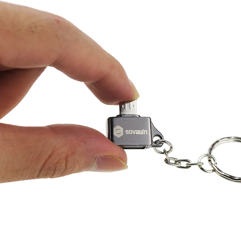 Sovawin металлический USB 2,0 Женский к Micro USB Мужской мини Android OTG адаптер Microusb конвертер портативный разъем с брелоком