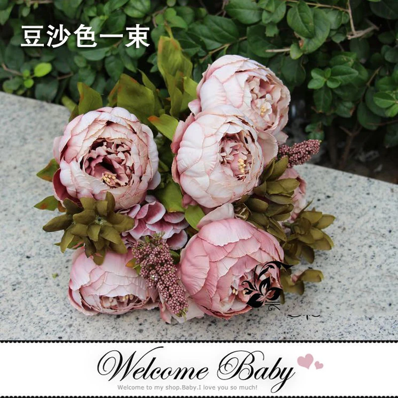 1x букет Искусственные цветы Шелковый цветок 8 глава Европейского осень яркие