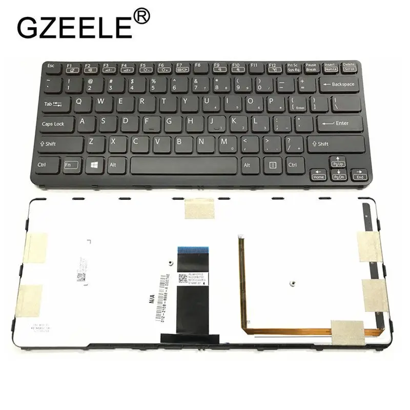 GZEELE США с подсветкой новая клавиатура для ноутбука sony VAIO SVE 14 SVE14 SVS14 SVE14A SVE14AG клавиатура с подсветкой 149009711US 9Z. N6BBF. C01 - Цвет: Черный