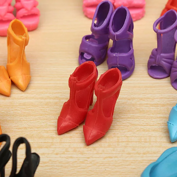 60 пар модных смешанных кукольных туфель разных стилей с каблуками сандалии для
