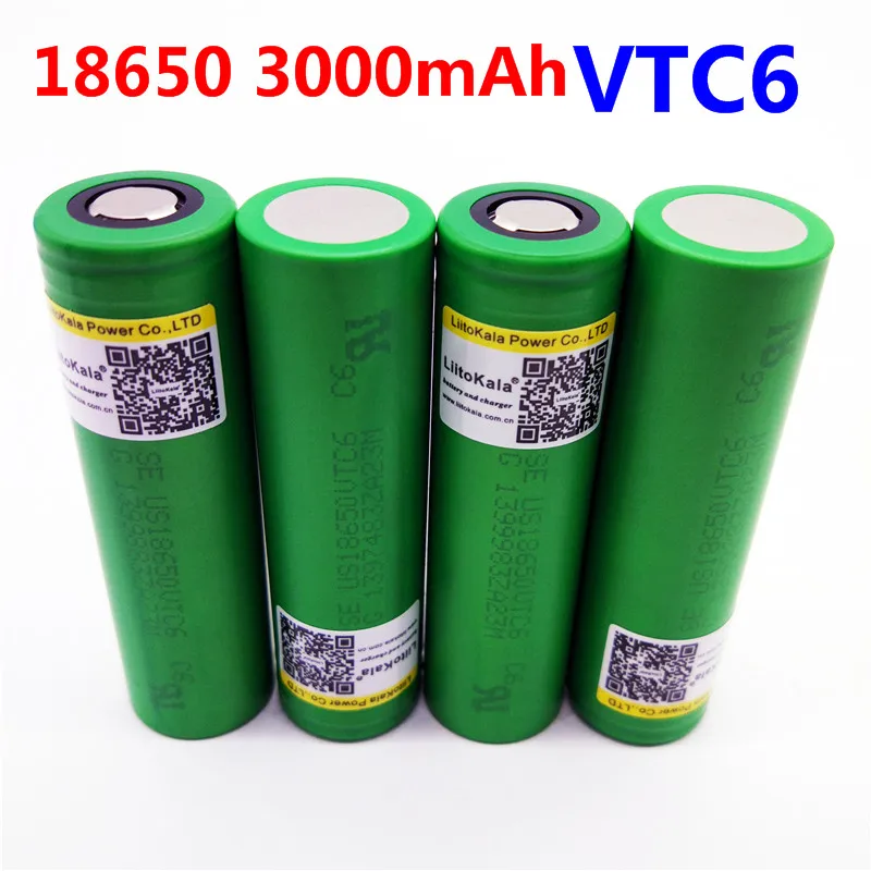 Liitokala VTC6 3,7 в 18650 3000 мАч литий-ионная аккумуляторная батарея Akku для US18650VTC6 30A игрушки фонарик инструменты