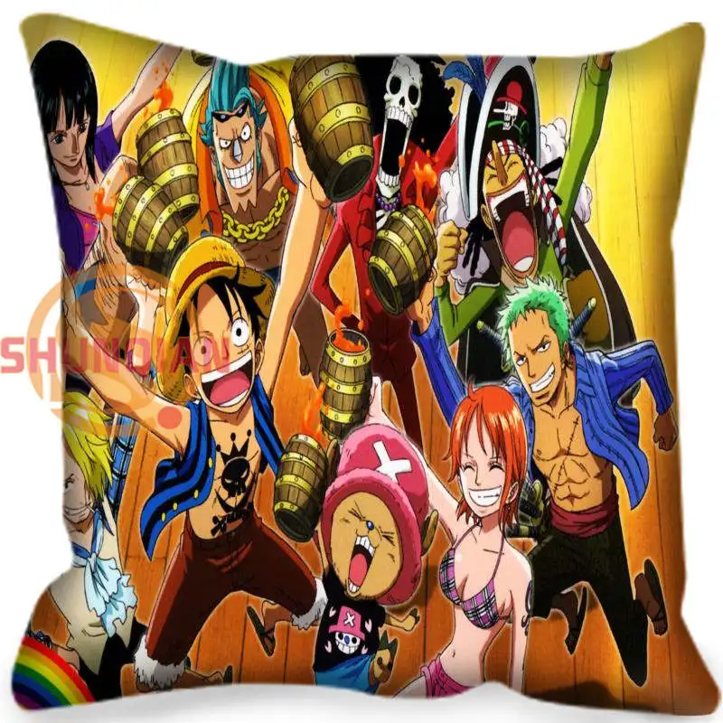 

Hot Custom Japanese anime One Piece Square Pillowcase Custom Zippered Bedroom Home Pillow Cover Case DIY gift for you