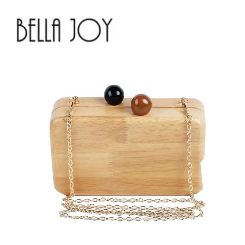 Сумка BELLA JOY cool из чистого дерева вечерние сумки коробка клатч кирпич винтажная