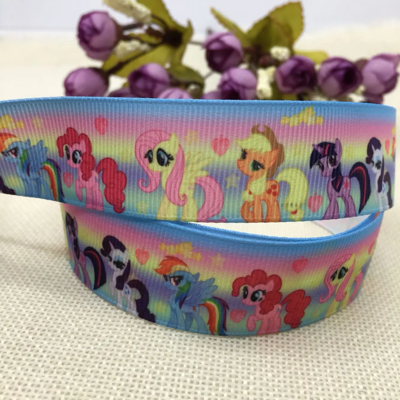 Новинка 1 ''(25 мм My Little Pony мультяшный персонаж напечатанный корсажная лента DIY аксессуары для волос ручной работы лента 5 ярдов 78914