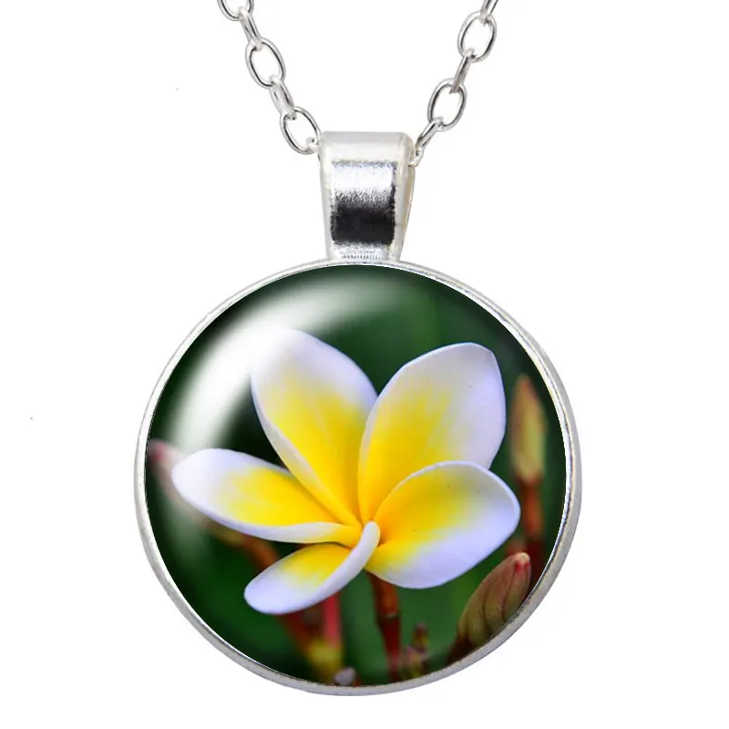 Круглое ожерелье с подвеской в виде РАСТЕНИЯ лаванды лотоса плюмерии 25 мм